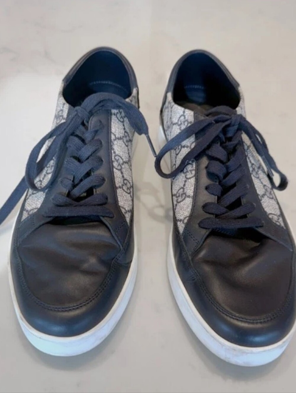 Gucci GG Supreme Monogram Leather Low Top Sneakers Men’s Size 12 w/ Box